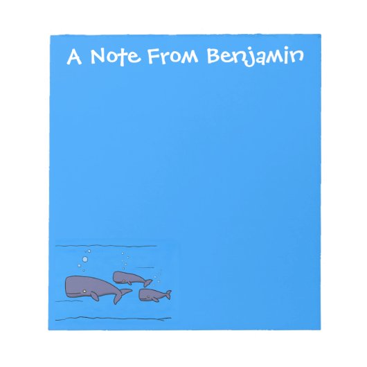 Bloc-note Illustration de mignonne migratrice de baleines à (Devant)