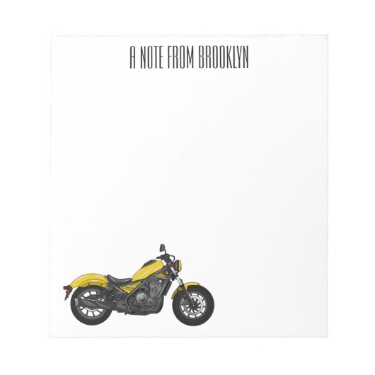 Bloc-note Illustration de moto Cruiser (Devant)
