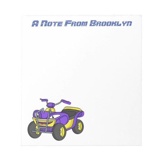 Bloc-note Illustration de moto Purple Quad (Devant)