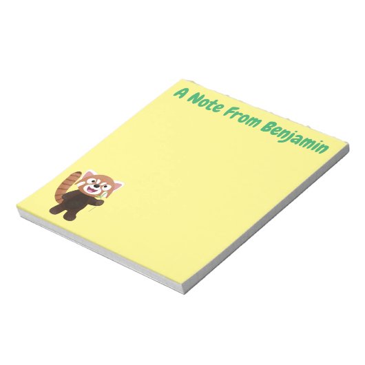 Bloc-note Illustration de panda rouge mignon (Tourné)