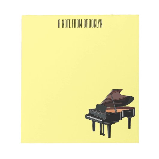 Bloc-note Illustration de piano (Devant)
