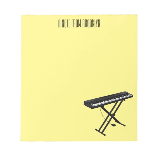 Bloc-note Illustration de piano clavier (Devant)