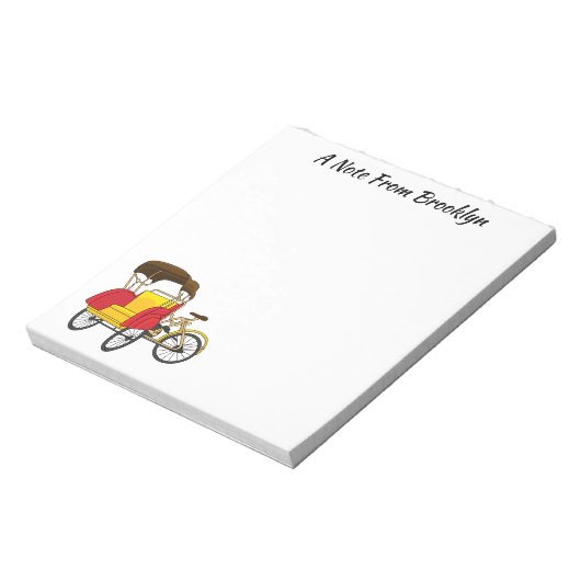 Bloc-note Illustration de pousse-pousse pédicab (Tourné)
