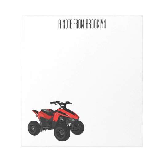 Bloc-note Illustration de Quad bike atv (Devant)