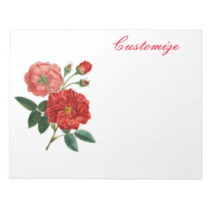 Bloc-note Illustration de rose rouge vintage Thunder_Cove