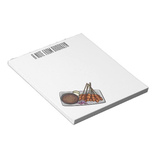 Bloc-note Illustration de Satay (Incliné)