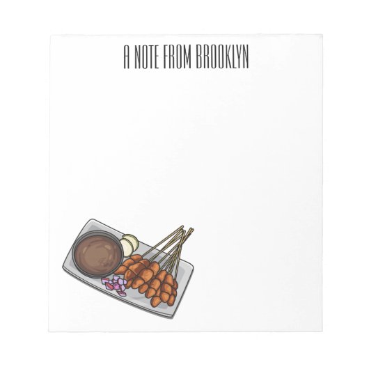 Bloc-note Illustration de Satay (Devant)