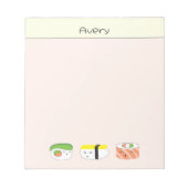 Bloc-note Illustration de Sushi Kawaii personnalisée (Devant)