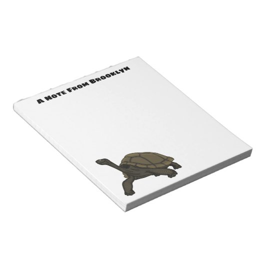 Bloc-note Illustration de tortue terrestre des Galapagos (Incliné)