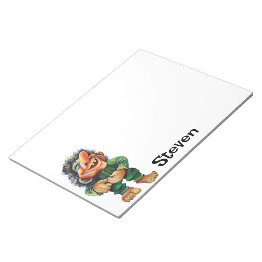 Bloc-note Illustration de troll drôle scandinave aquarelle (Incliné)