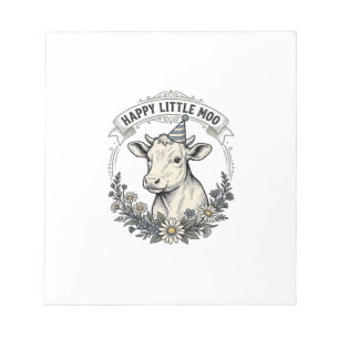 Bloc-note Illustration de veau d'anniversaire Gravure vintag