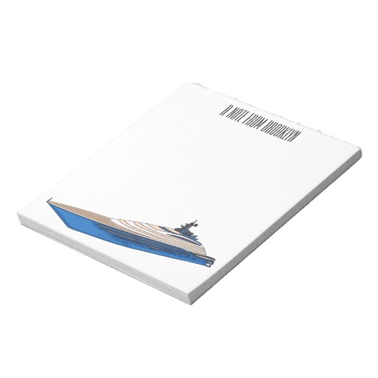Bloc-note Illustration de yacht (Tourné)
