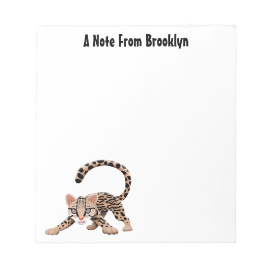 Bloc-note Illustration d'ocelot mignon (Devant)