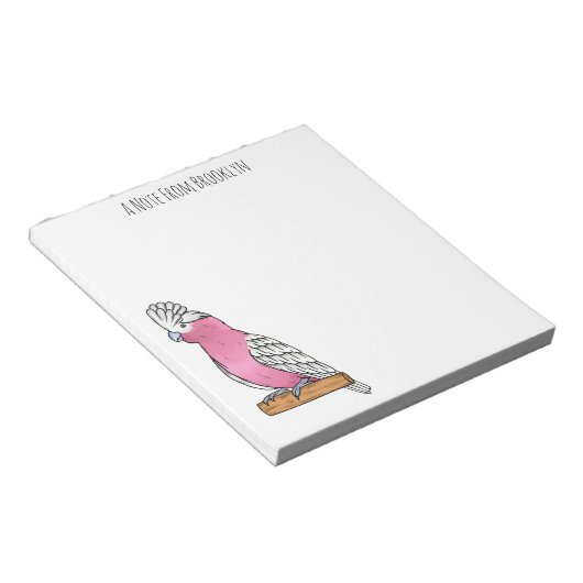 Bloc-note Illustration d'oiseau de Galah (Incliné)