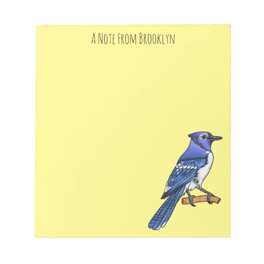 Bloc-note Illustration d'oiseau de jay bleu (Devant)