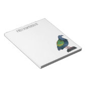 Bloc-note Illustration d'oiseau de pigeon de Nicobar (Incliné)