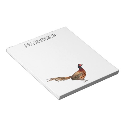 Bloc-note Illustration d'oiseau faisan à cou circulaire (Incliné)