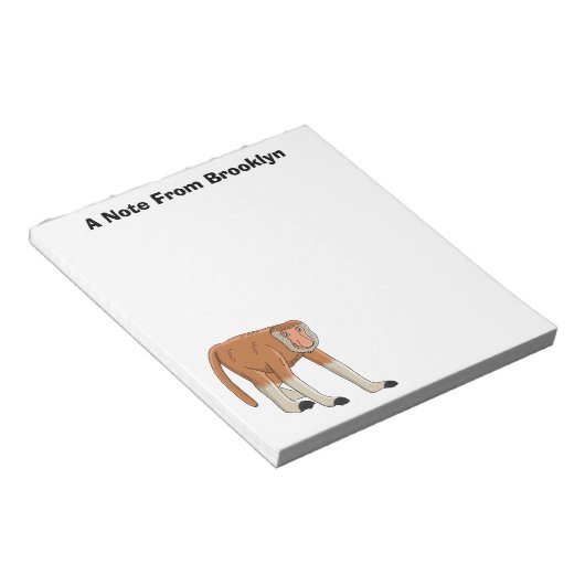 Bloc-note Illustration drôle de singe proboscis (Incliné)