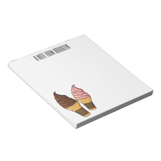 Bloc-note Illustration du cône de crème glacée (Incliné)