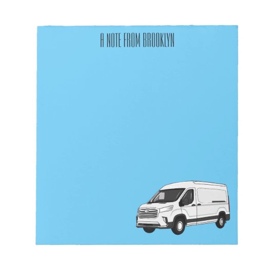 Bloc-note Illustration du fourgon de livraison (Devant)