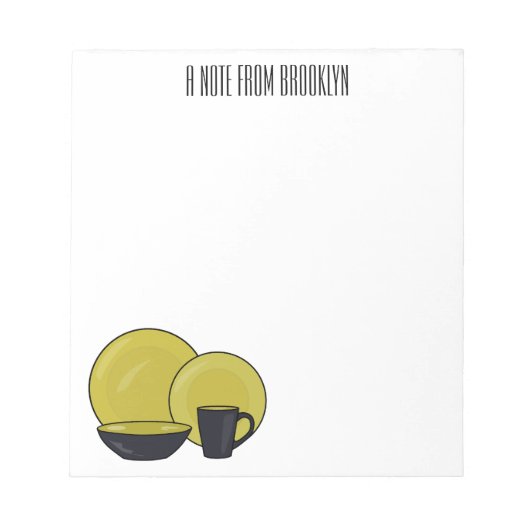 Bloc-note Illustration du jeu de produits de table (Devant)