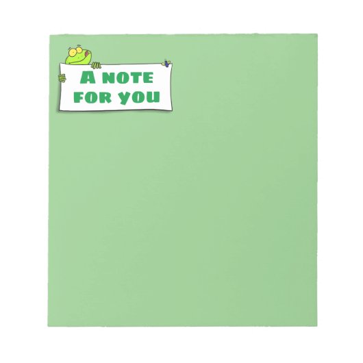 Bloc-note Illustration du panneau de grenouille verte mignon (Devant)