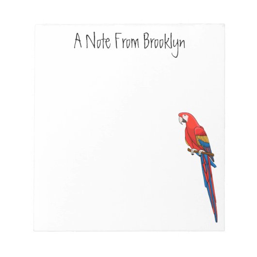 Bloc-note Illustration du perroquet de macaw Scarlet (Devant)