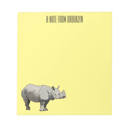 Bloc-note Illustration du rhinocéros de Javan (Devant)