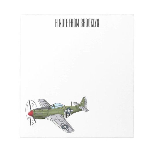 Bloc-note Illustration d'un avion militaire (Devant)