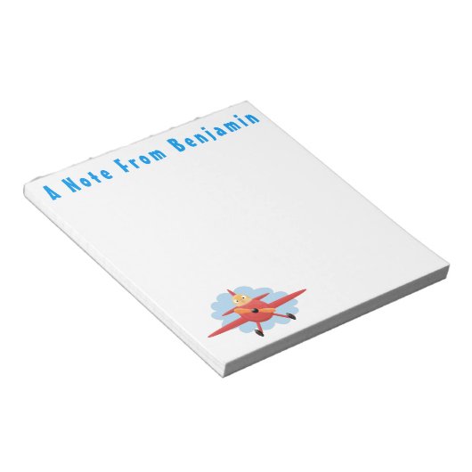 Bloc-note Illustration d'un avion rouge volant mignon (Incliné)