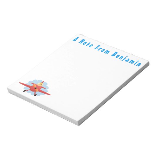 Bloc-note Illustration d'un avion rouge volant mignon (Tourné)