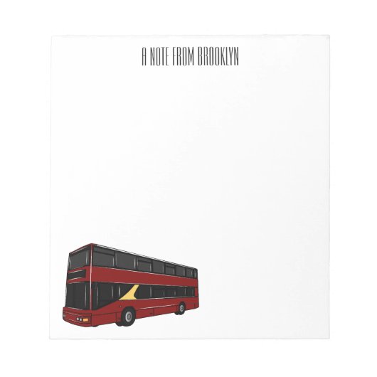 Bloc-note Illustration d'un bus à deux étages (Devant)