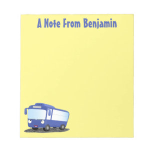 Bloc-note Illustration d'un bus moderne bleu mignon