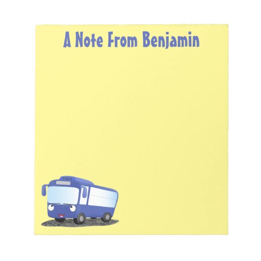 Bloc-note Illustration d'un bus moderne bleu mignon (Devant)