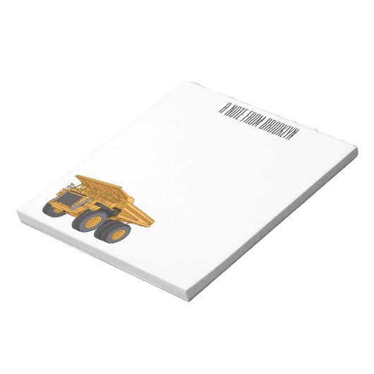 Bloc-note Illustration d'un camion à grande échelle (Tourné)