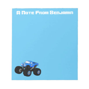 Bloc-note Illustration d'un camion monstre bleu mou