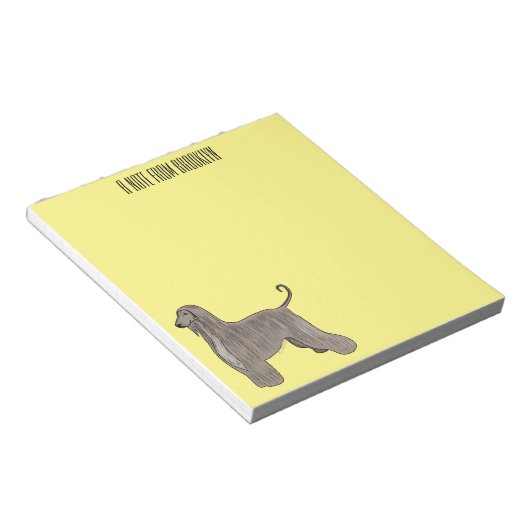 Bloc-note Illustration d'un chien hound afghan (Incliné)