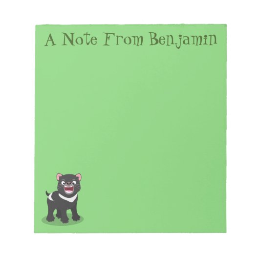 Bloc-note Illustration d'un diable de Tasmanie affamé (Devant)