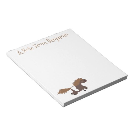 Bloc-note Illustration d'un poney de Shetland mignon (Incliné)