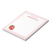 Bloc-note Illustration Fruit Fraise Rouge Avec Nom Personnal (Tourné)