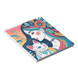 Bloc-note Illustration graphique de Cat Lady