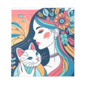 Bloc-note Illustration graphique de Cat Lady (Devant)
