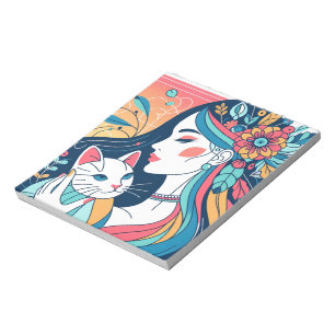 Bloc-note Illustration graphique de Cat Lady