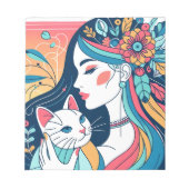 Bloc-note Illustration graphique de Cat Lady (Devant)