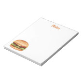 Bloc-note Illustration Hamburger Fast Food Avec Texte Person (Tourné)