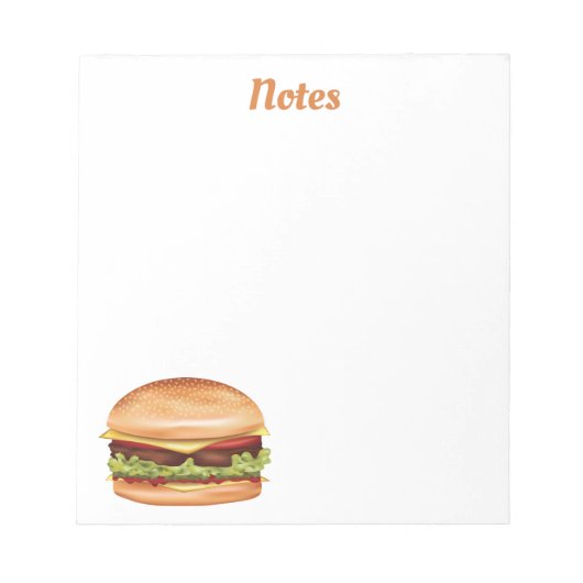 Bloc-note Illustration Hamburger Fast Food Avec Texte Person (Devant)