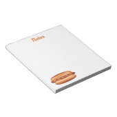 Bloc-note Illustration Hot Dog Fast Food Avec Texte Personna (Incliné)