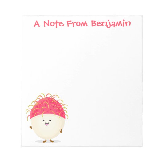 Bloc-note Illustration mignon du ramboutan rose (Devant)