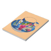 Bloc-note illustration originale de l'aquarelle Teacups vint (Tourné)