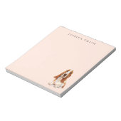 Bloc-note Illustration Sweet Basset Hound sur Rose (Tourné)